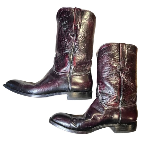 Lucchese Handmade Oxblood Classic Leather Western Boots– Men’s Size 10.5 D - Picture 9 of 16